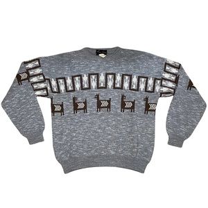 Vintage Gian Alberto Wool Alpaca Llama Pattern Sweater